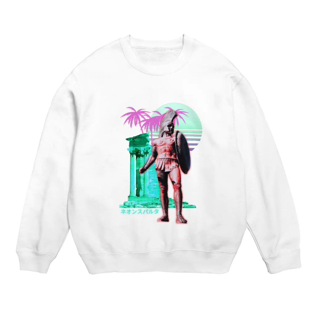 Vibin Designsのスパルタンネオンギリシャ戦士ステッカーおもしろ   写真  Crew Neck Sweatshirt