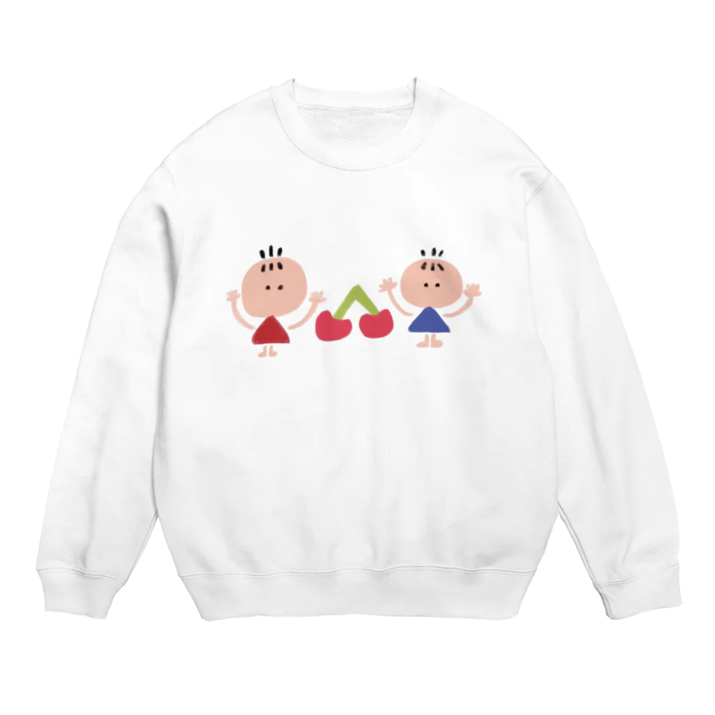 ただの酒飲みのさくらんぼ Crew Neck Sweatshirt