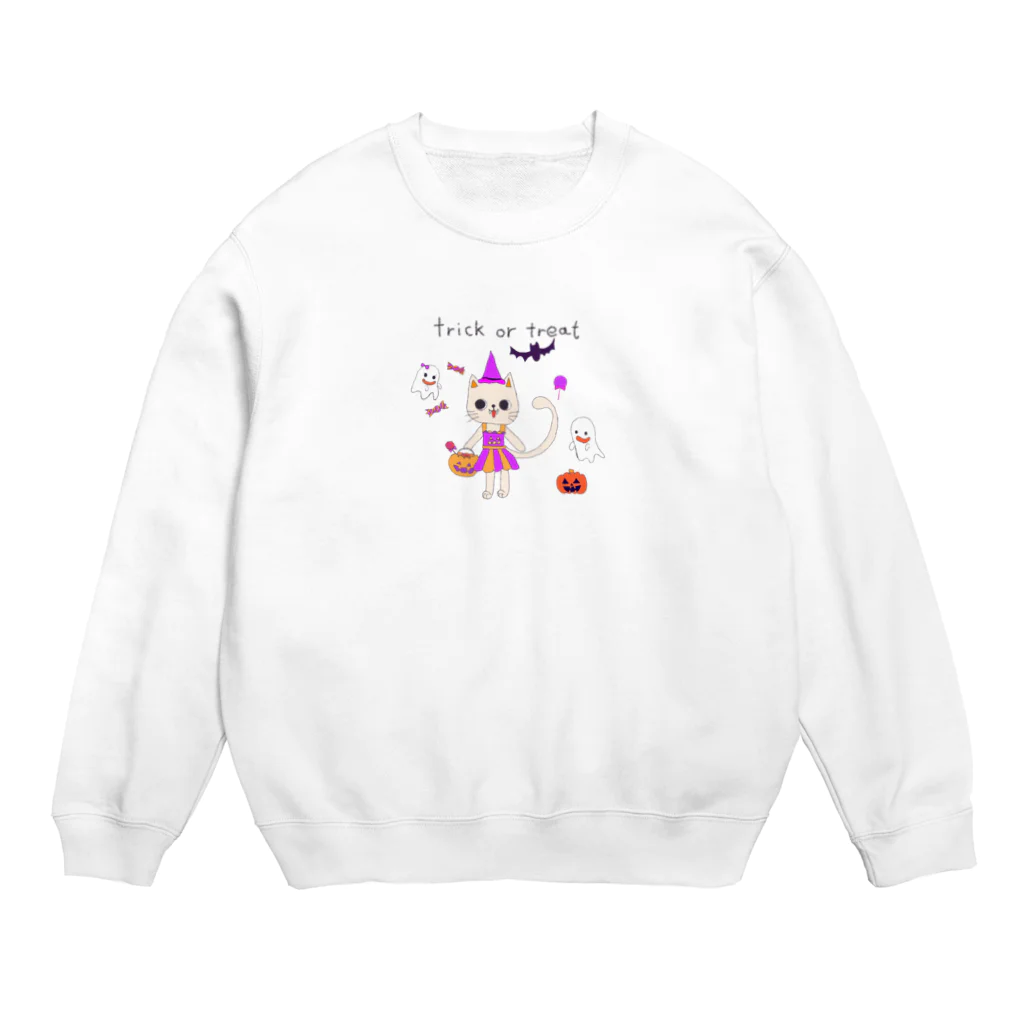 ゆずずショップのトリック・オア・トリート　ねこ Crew Neck Sweatshirt