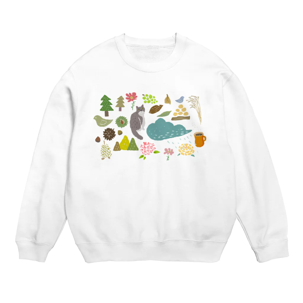 nekotomoの秋 Crew Neck Sweatshirt