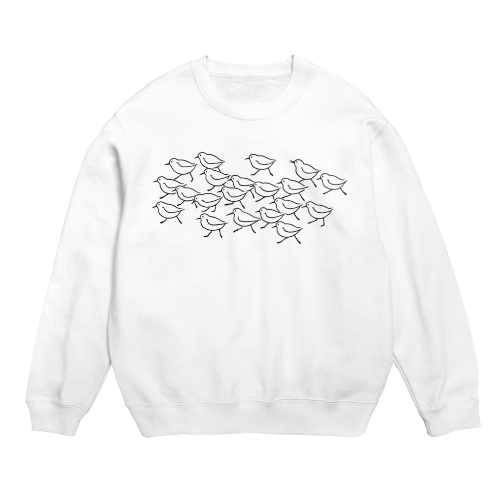 piro piro piccoloのミユビシギ19＋ハマシギ1　black（薄色用） Crew Neck Sweatshirt