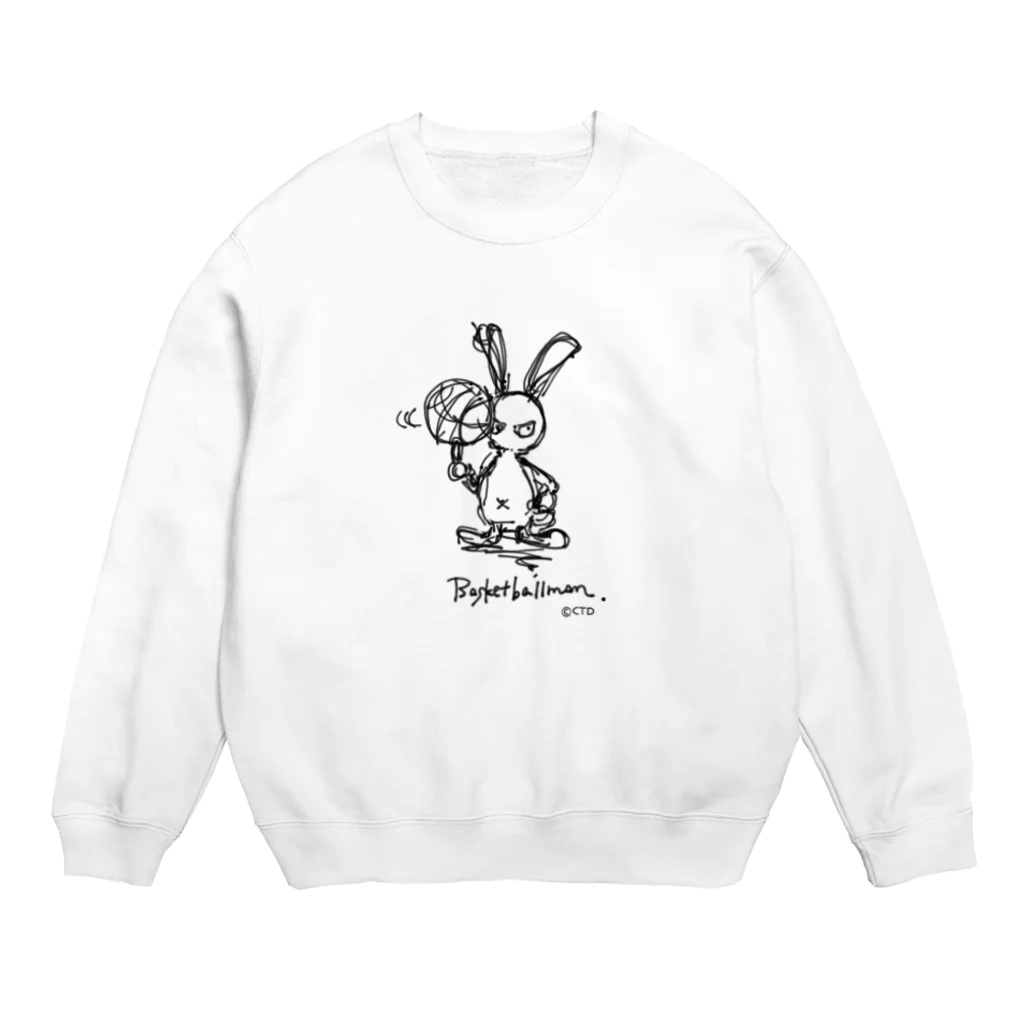 CTDesignのバスケうさぎ Crew Neck Sweatshirt