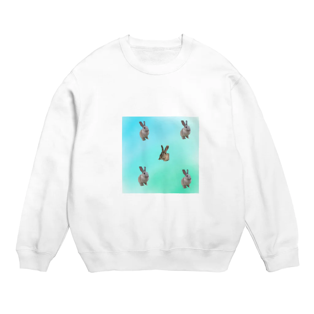 ふてくされうさぎ善のうさぎの善 Crew Neck Sweatshirt