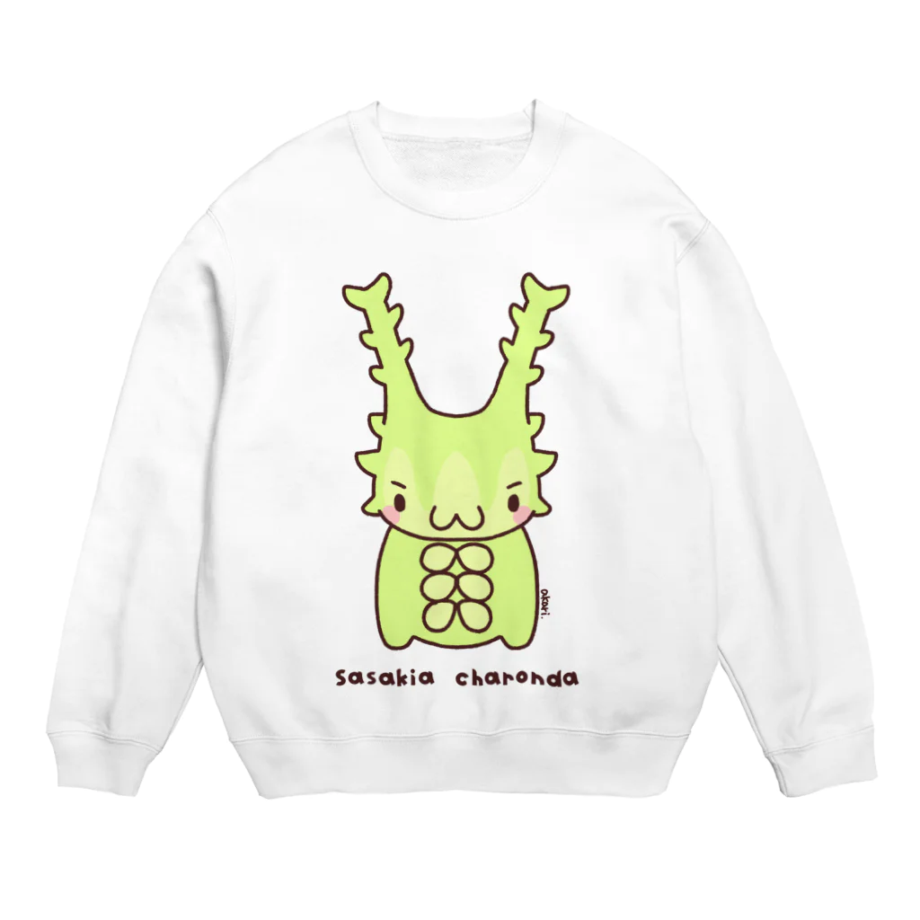 akari🌼虫デフォルメ作家のオオムラサキくん【キュートキャタピラーズ】 Crew Neck Sweatshirt