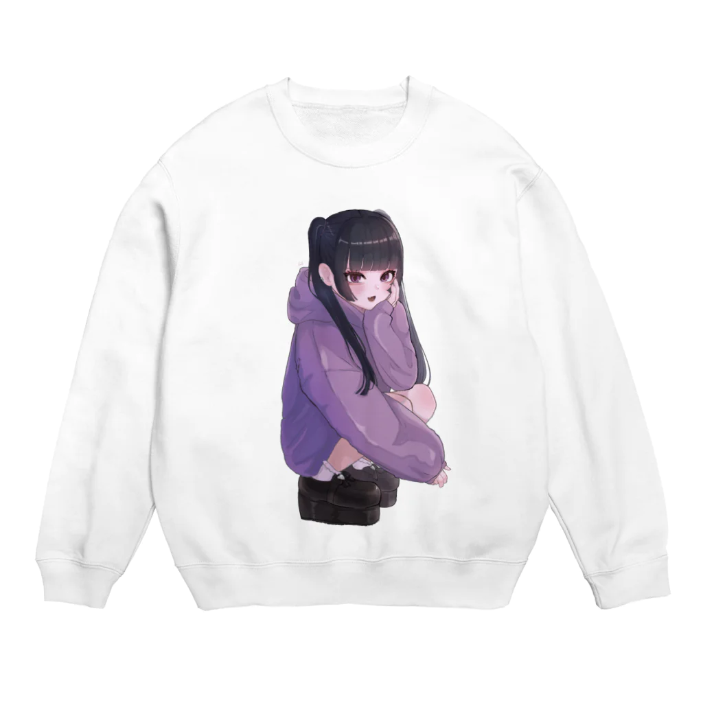 ちょころんろ先生の黒髪地雷女子 Crew Neck Sweatshirt