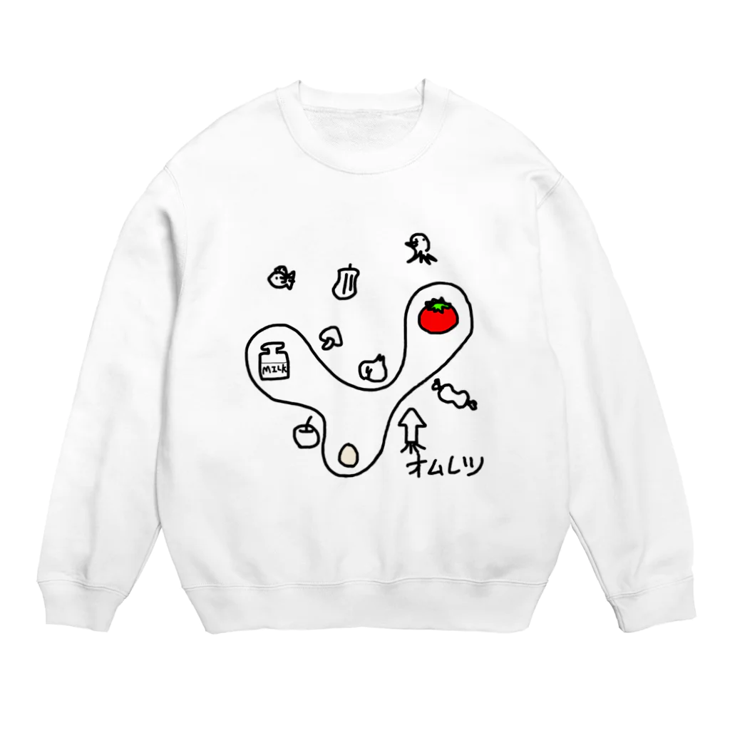 Opapanのふわふわオムレツ Crew Neck Sweatshirt