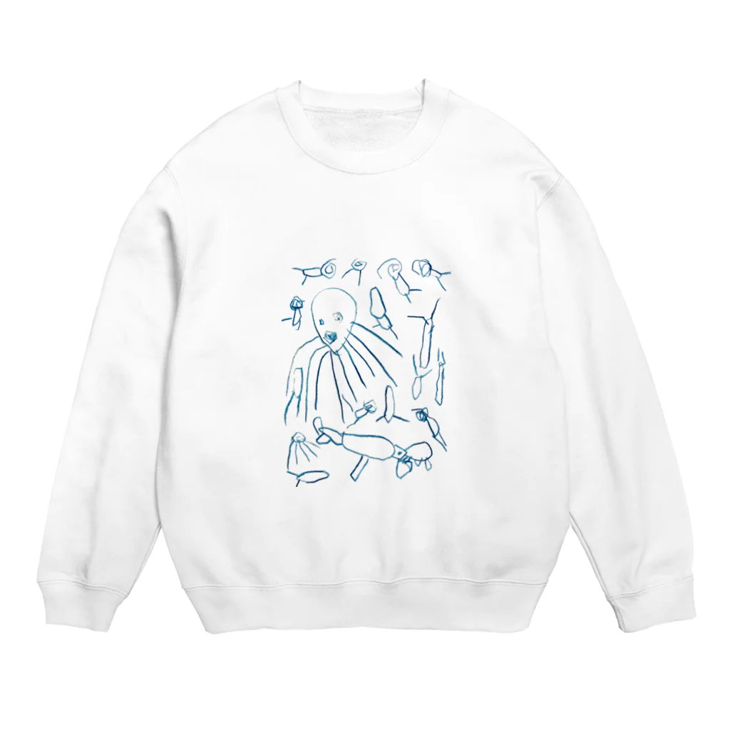 ykmaya11のタコとサメとなかまたち Crew Neck Sweatshirt