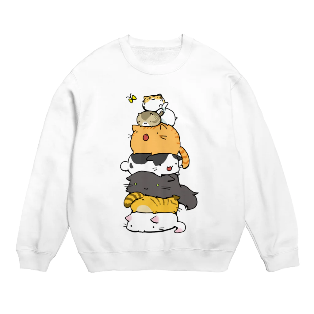 辛口ムースのねこたわー Crew Neck Sweatshirt