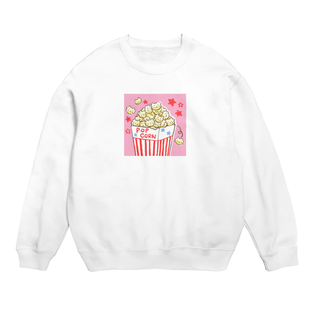 hinamaru☆shopのポップコーンねこちゃん😸 Crew Neck Sweatshirt