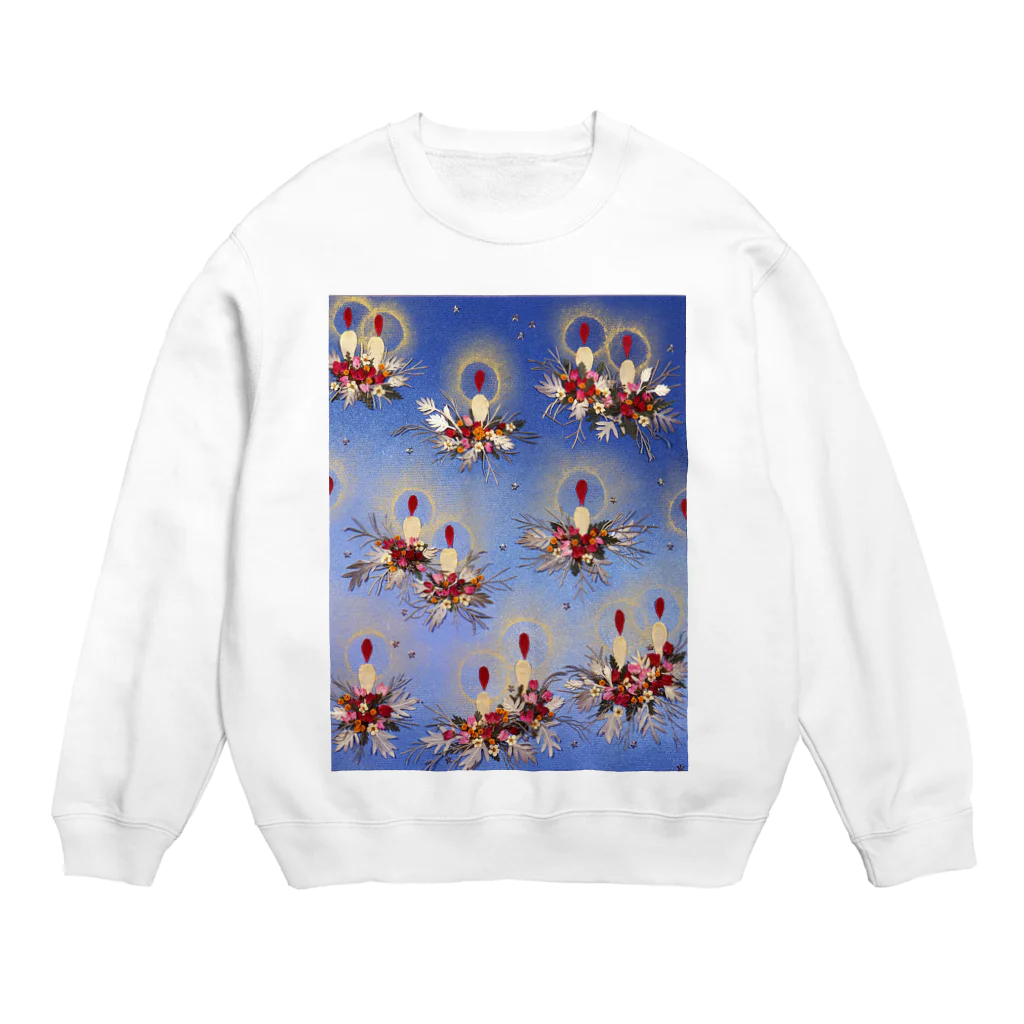 花エヴリのクリスマスキャンドル Crew Neck Sweatshirt