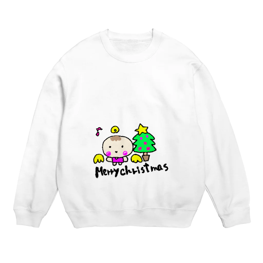 Yu-yuのゆるかわベビーの天使ちゃんクリスマスバージョン Crew Neck Sweatshirt