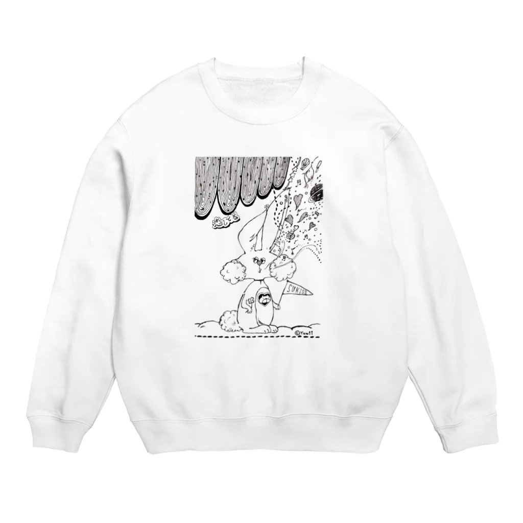 【Yuwiiの店】ゆぅぅぃーのうさ恋★白黒に〠恋してる Crew Neck Sweatshirt