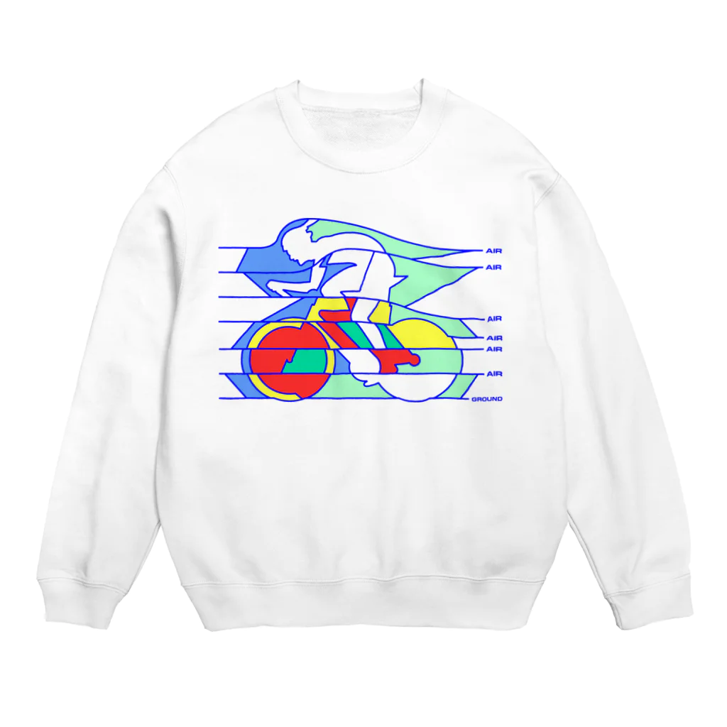 よシまるシンの空気抵抗自転車あみだ Crew Neck Sweatshirt