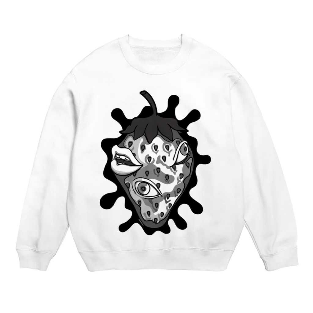 Cɐkeccooのらくがきシリーズ★目玉目玉リップいちご Crew Neck Sweatshirt