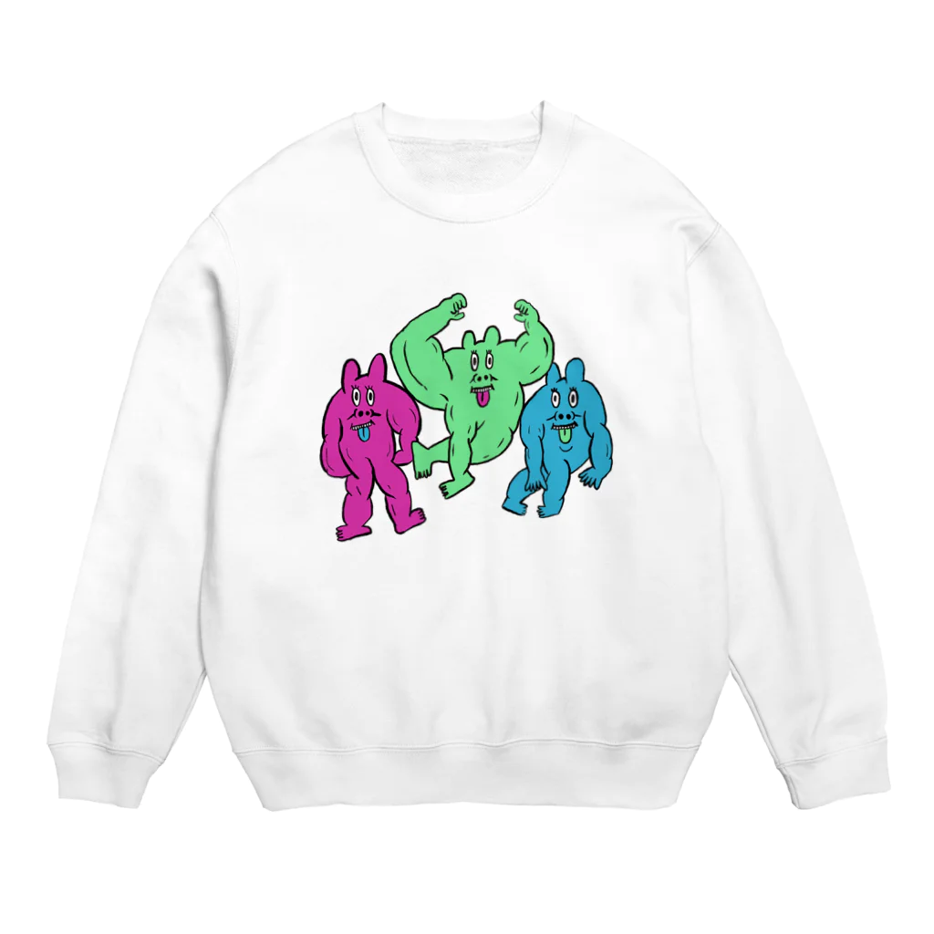 はるやんのsuper macho boys Crew Neck Sweatshirt