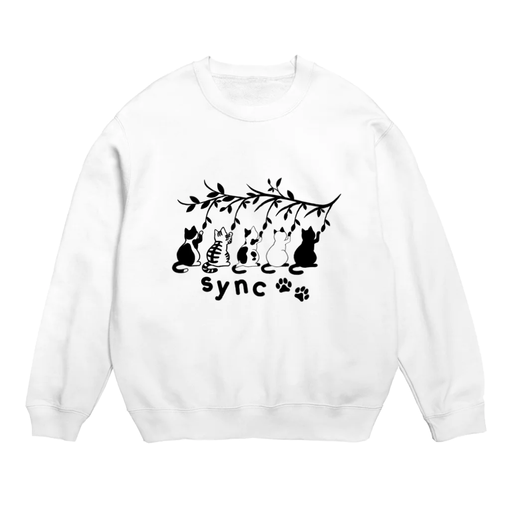 MegSan's free design🌷のシンクロにゃんこ Crew Neck Sweatshirt