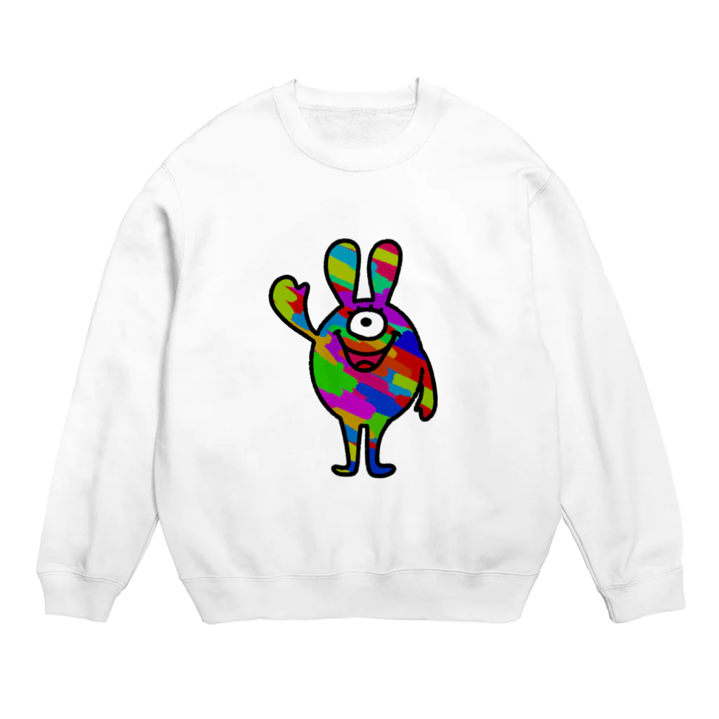 ズビのあたまのなかのギョロウサギちゃん Crew Neck Sweatshirt