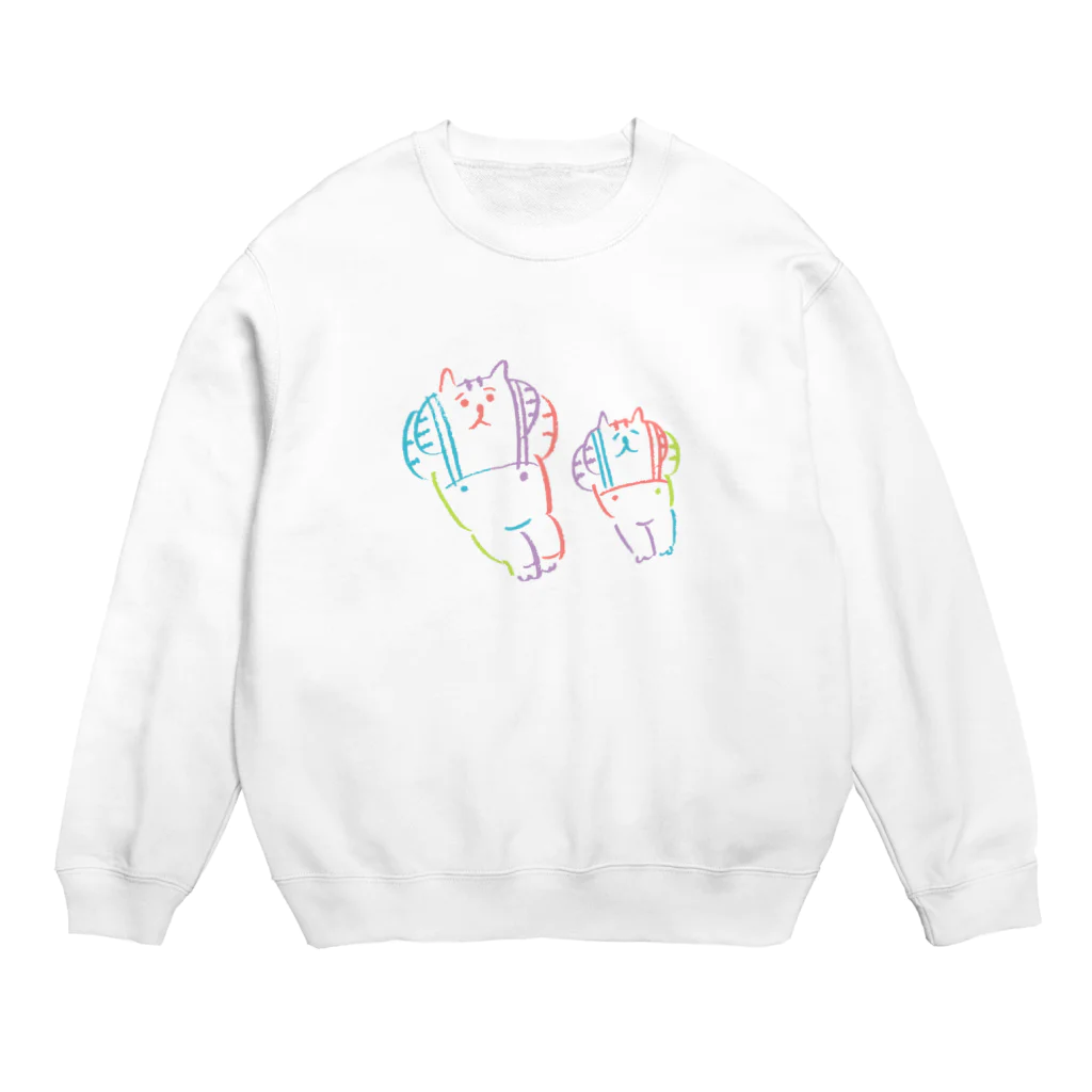 ごろごろにゃんすけののんびりふたり Crew Neck Sweatshirt