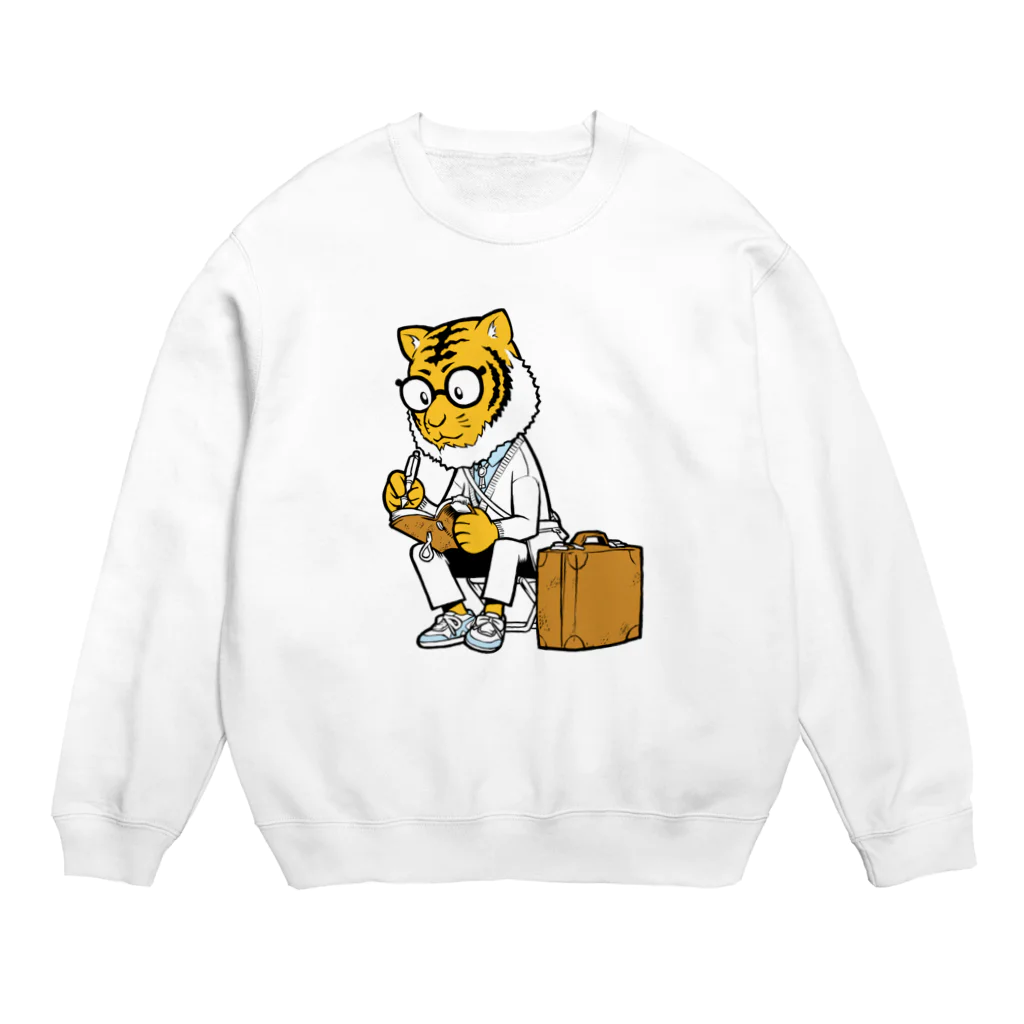 イラストレーター平戸三平のトラのトラベラー Crew Neck Sweatshirt