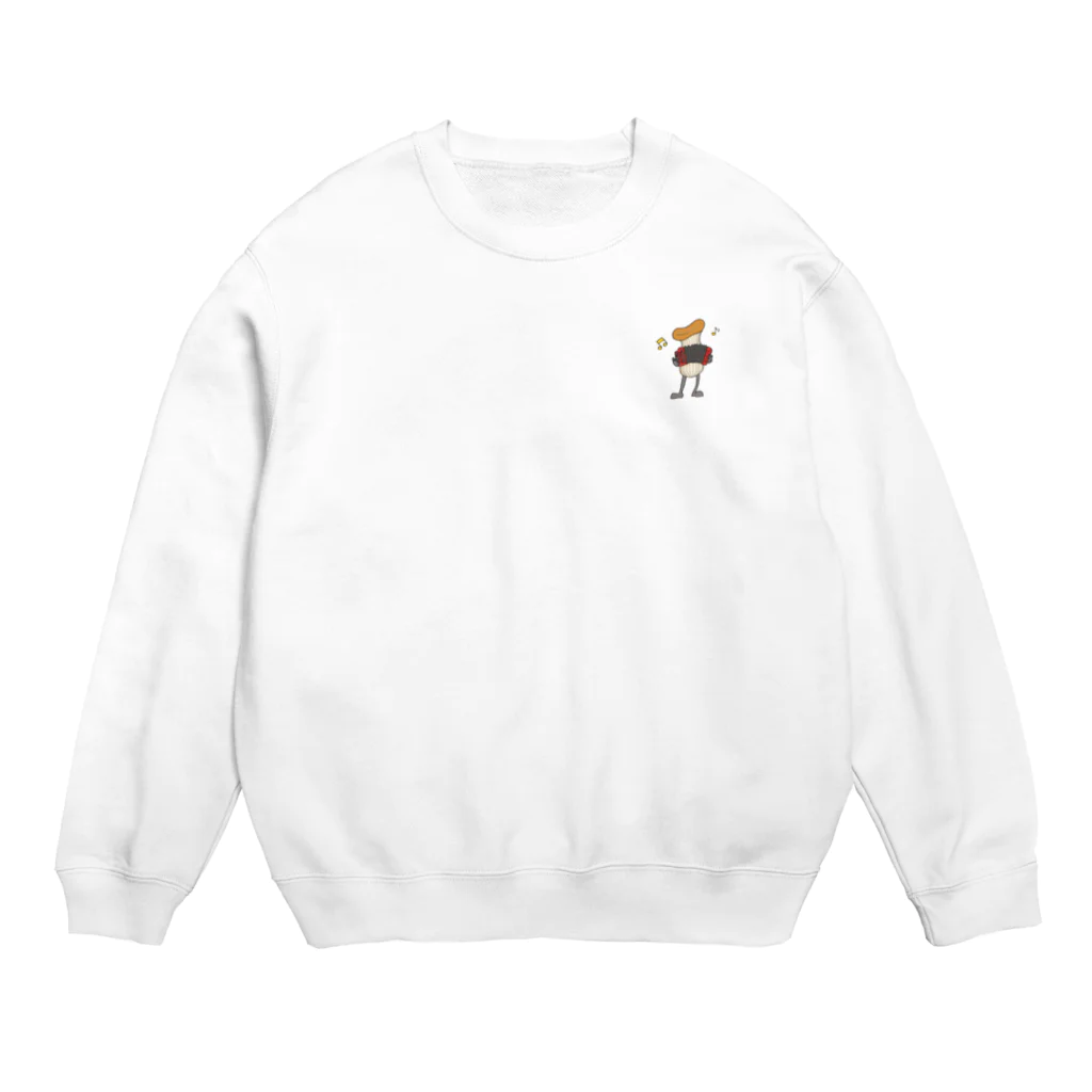 杜の魚のアコーディオンのエリンギ君 Crew Neck Sweatshirt