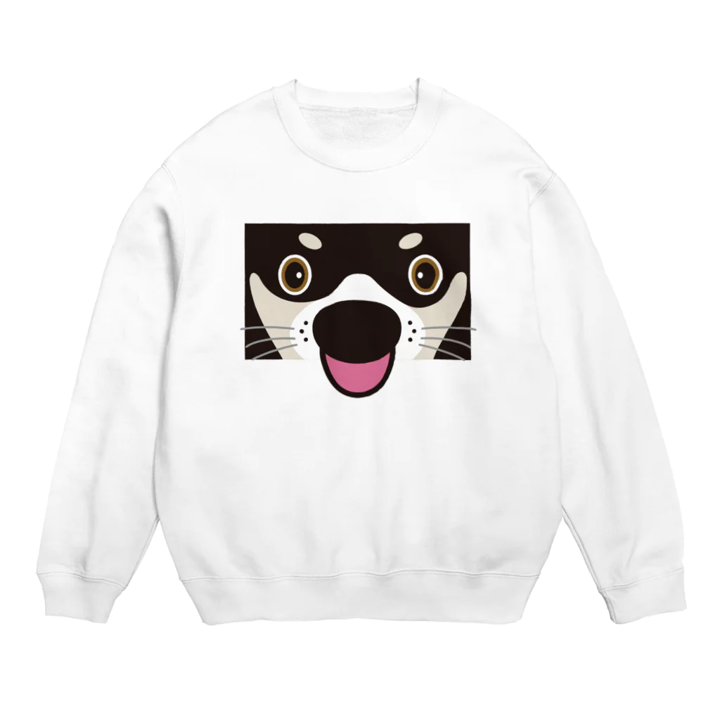 まみおデザインの黒シバくん Crew Neck Sweatshirt