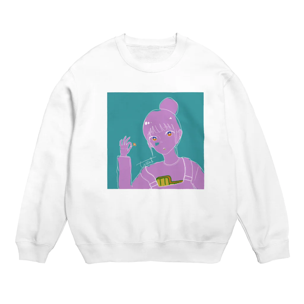 ワニのお店のよつばちゃん Crew Neck Sweatshirt