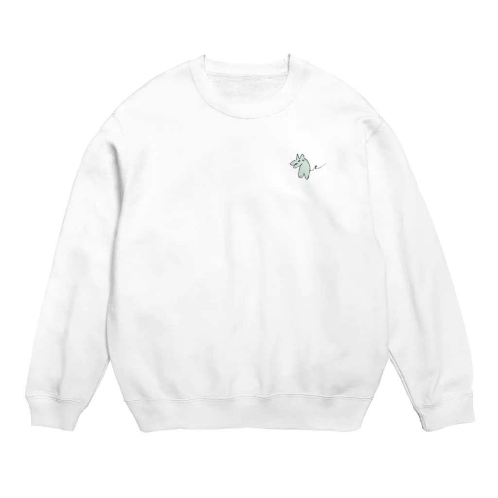 ( ¨̮ )かおのみどりのいぬ Crew Neck Sweatshirt