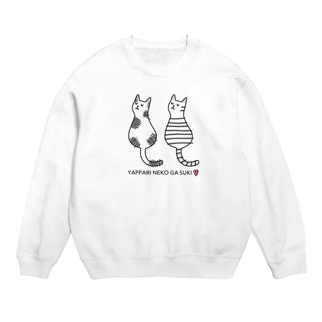 いぬねこGOGOのすまし猫さん（白黒縞系） Crew Neck Sweatshirt