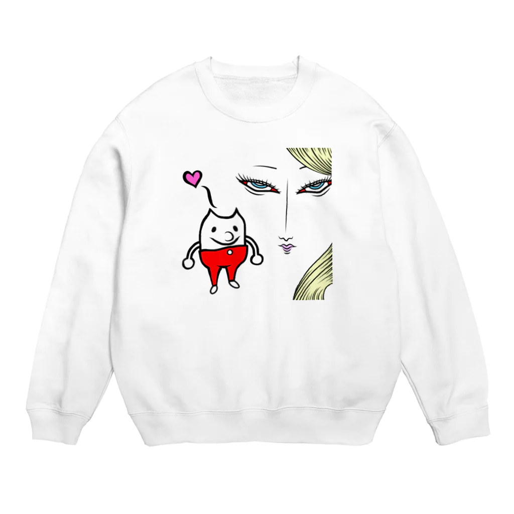 日高げのむの猫と美女 Crew Neck Sweatshirt