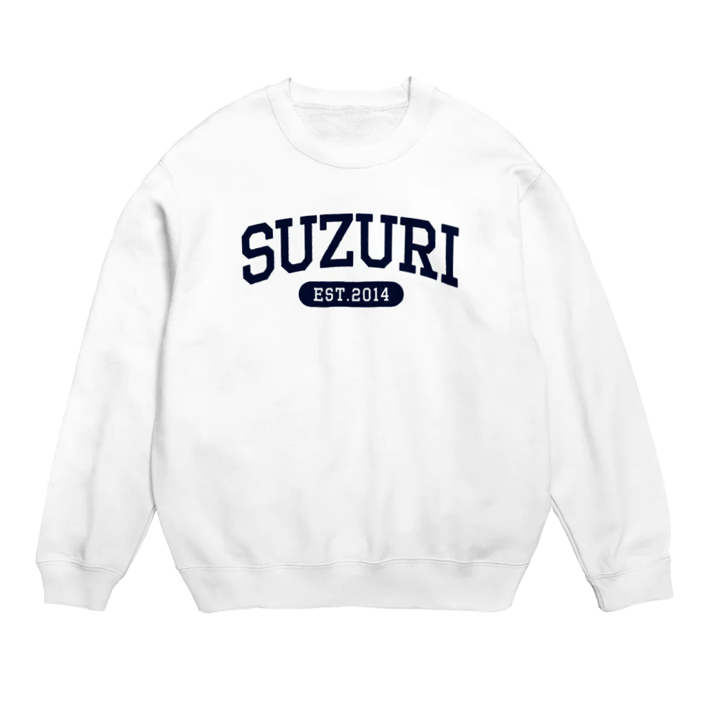 忍者スリスリくんのSUZURI University (Navy) Crew Neck Sweatshirt
