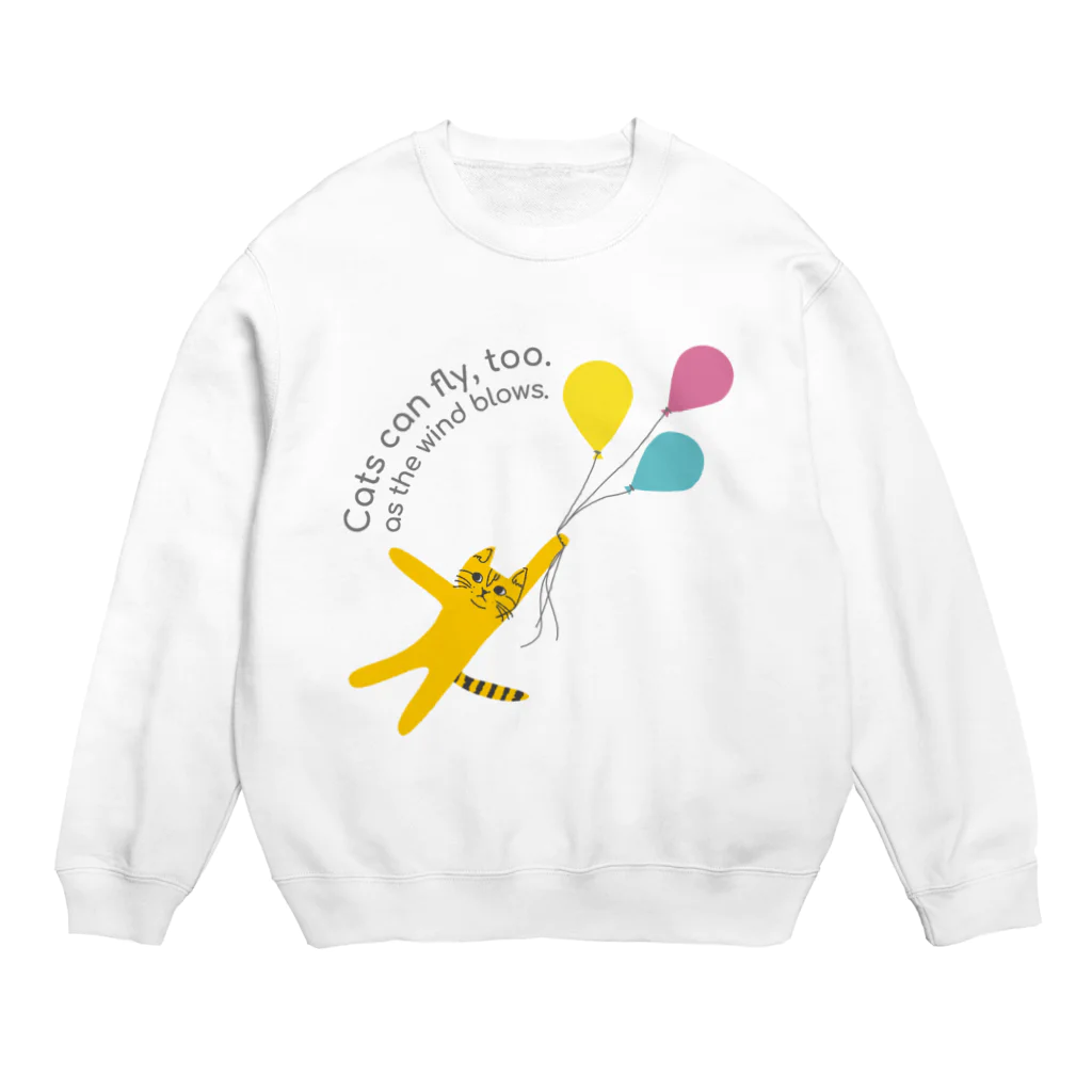 mapechiのトラネコしまお、風船の旅 Crew Neck Sweatshirt