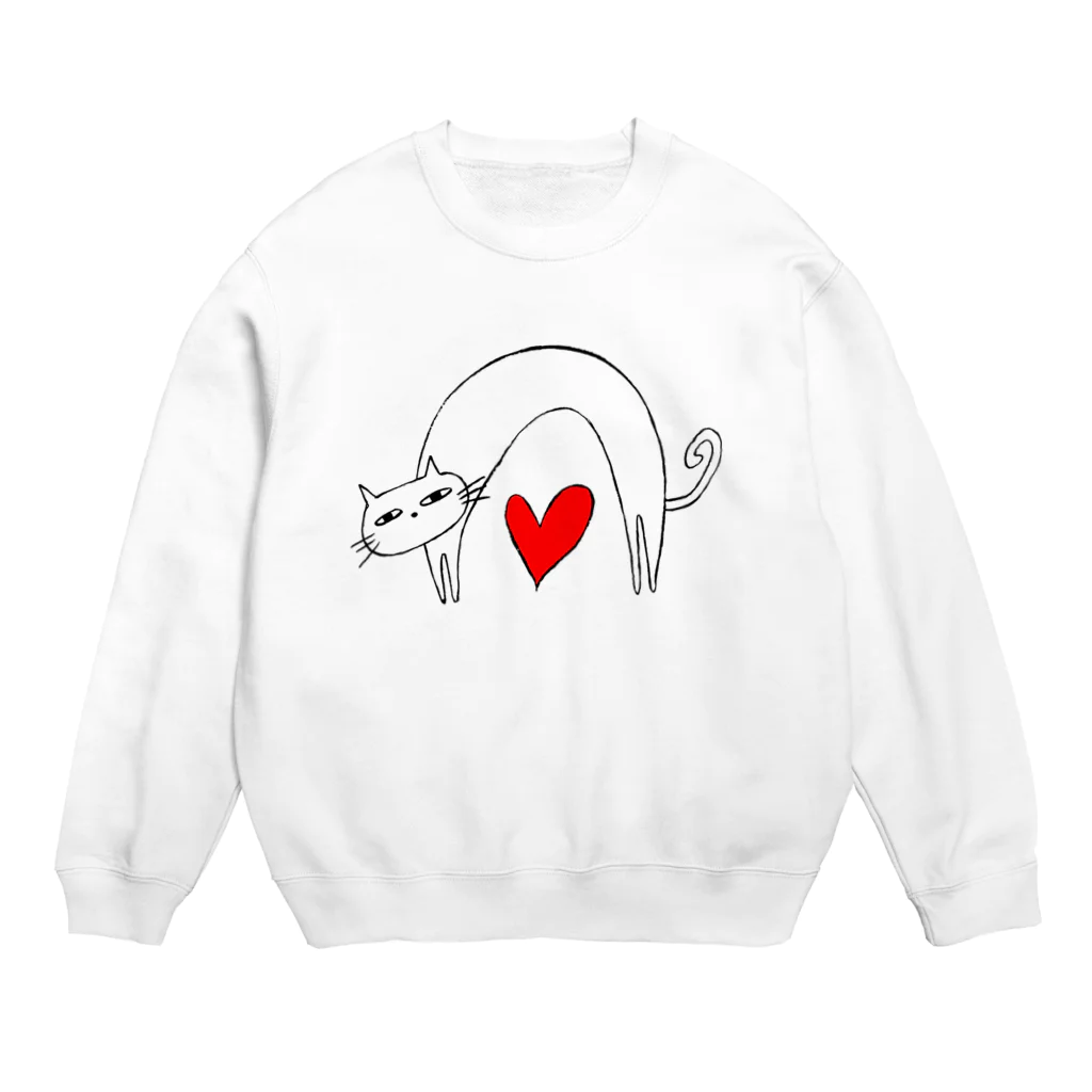 art@cocoのいろんなものをまたぐねこ Crew Neck Sweatshirt