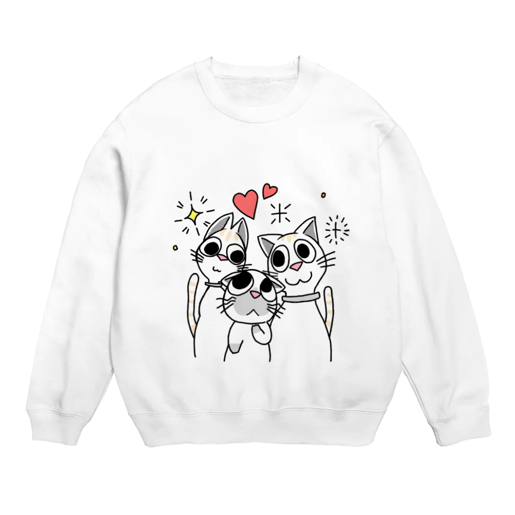 お寿司🍣の仲良し猫🐱 Crew Neck Sweatshirt