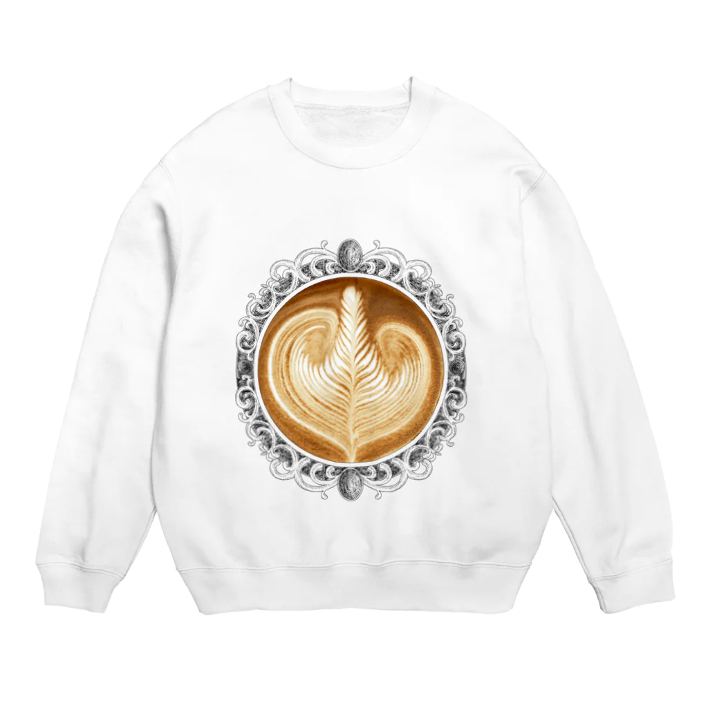 Prism coffee beanの【Lady's sweet coffee】ラテアート エレガンスリーフ Crew Neck Sweatshirt