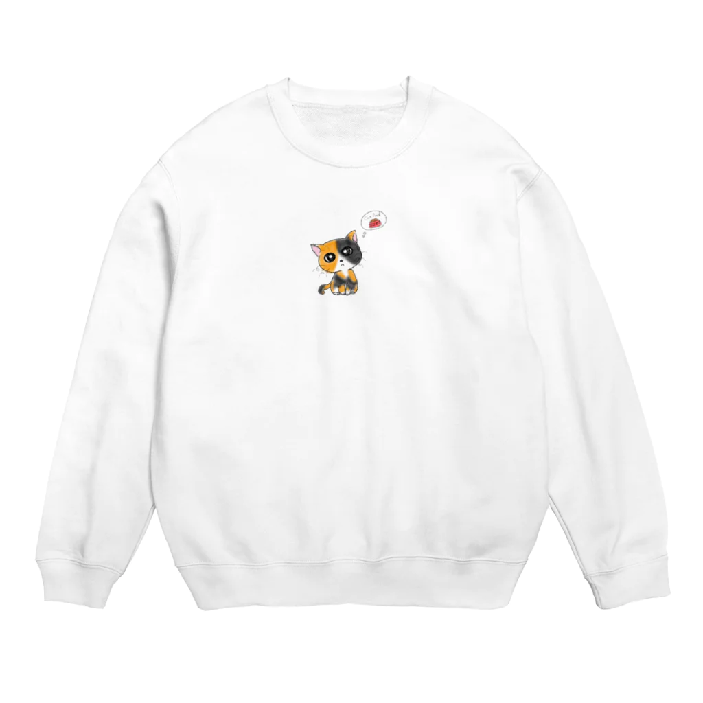 山田こんぶ。のこねこのすず Crew Neck Sweatshirt