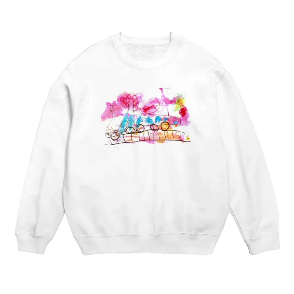 メェメェ屋の電車と踏切と信号 Crew Neck Sweatshirt