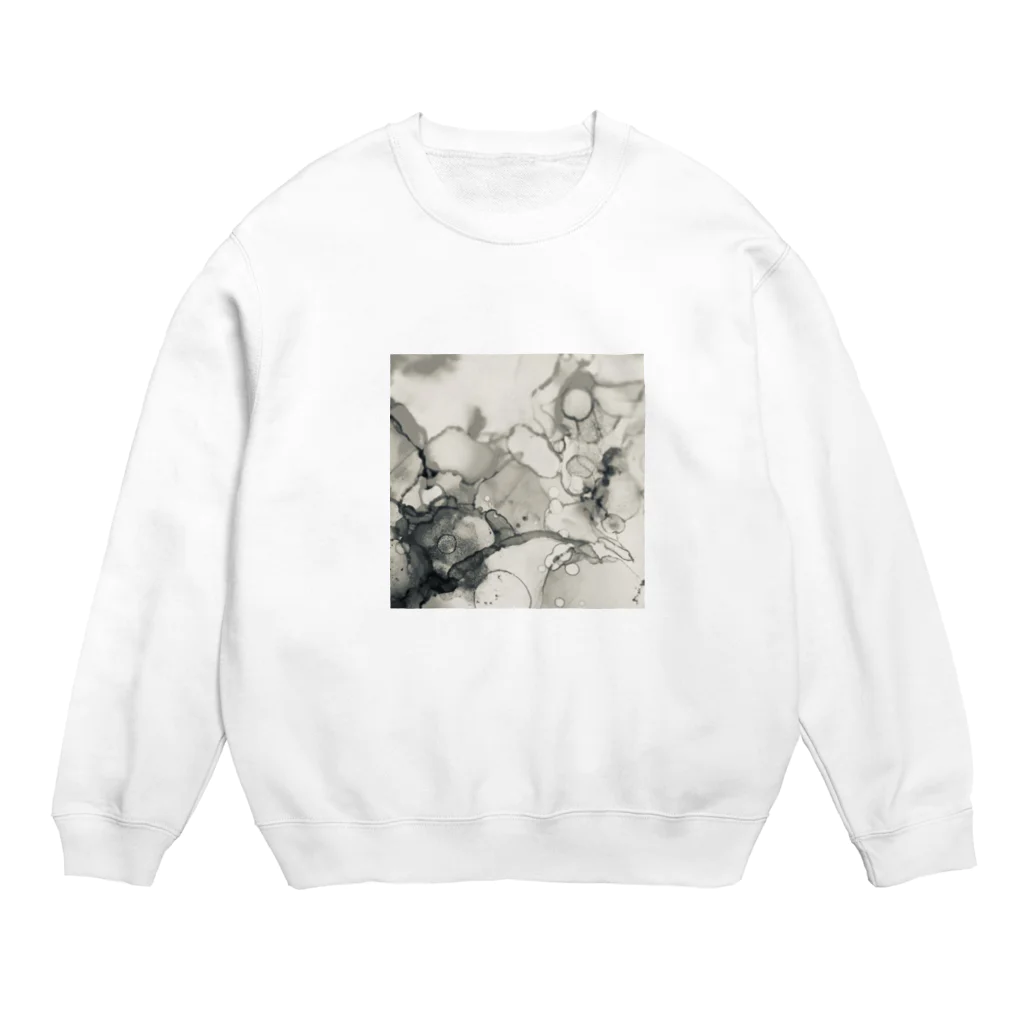 きりとりけずるの泡沫-mono  square- Crew Neck Sweatshirt