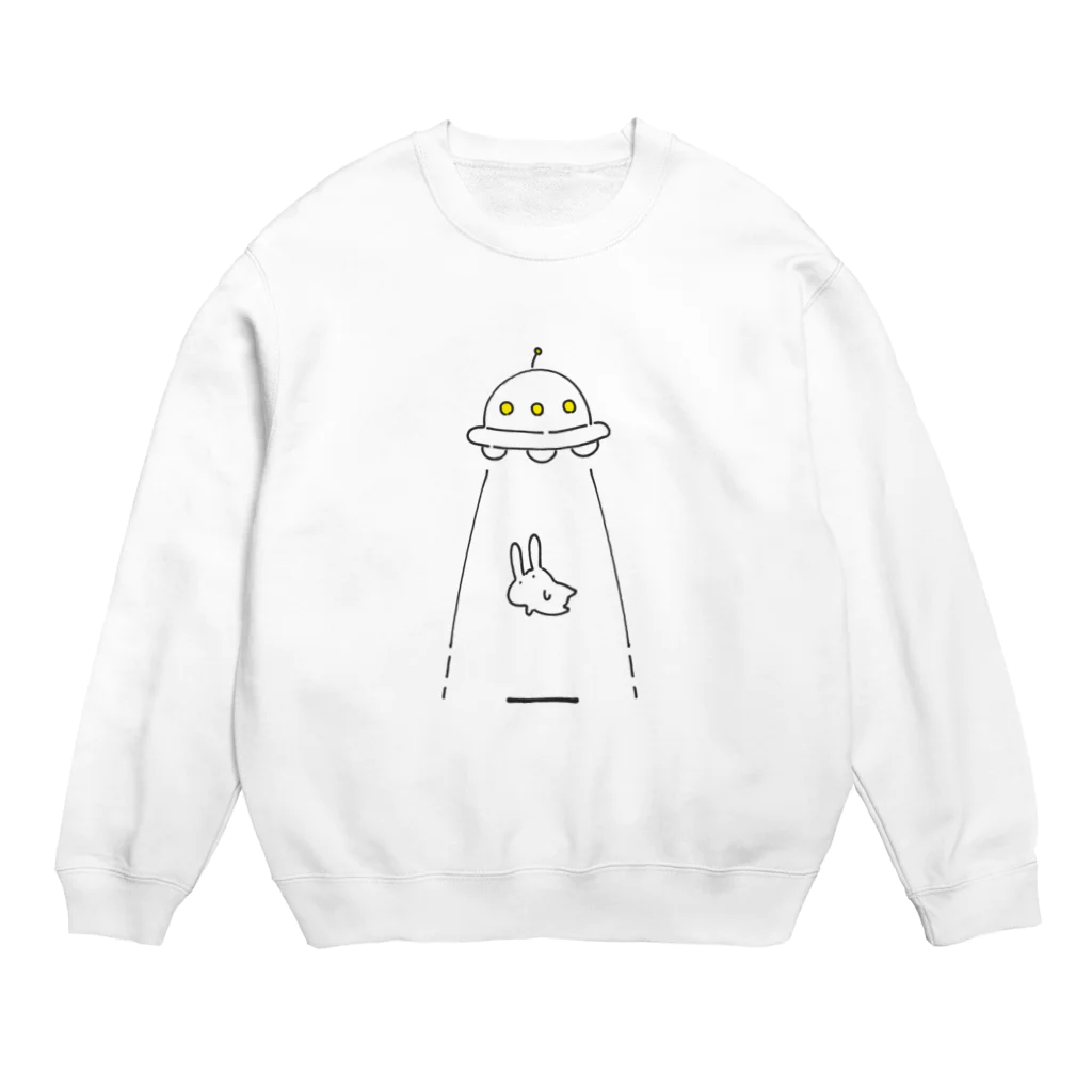 soratoのUFOにつれてかれるうさぎ Crew Neck Sweatshirt