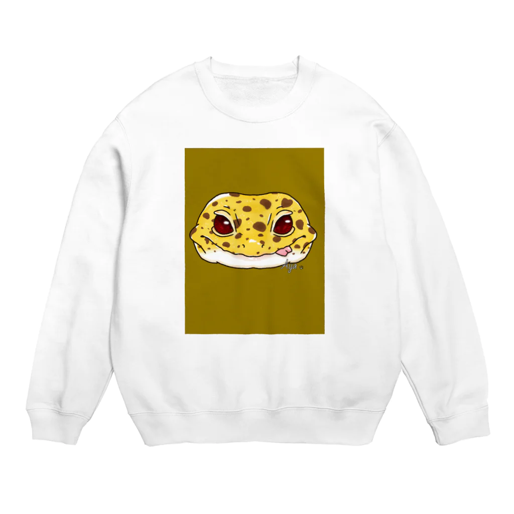 🦎Aya🦎のレオパのカラメルちゃん Crew Neck Sweatshirt