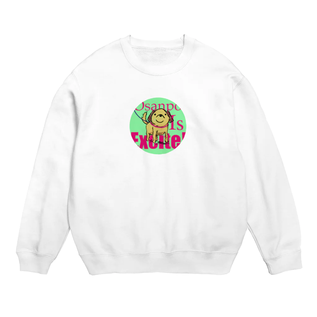 マシュマロマンSHOPのお散歩犬 Crew Neck Sweatshirt