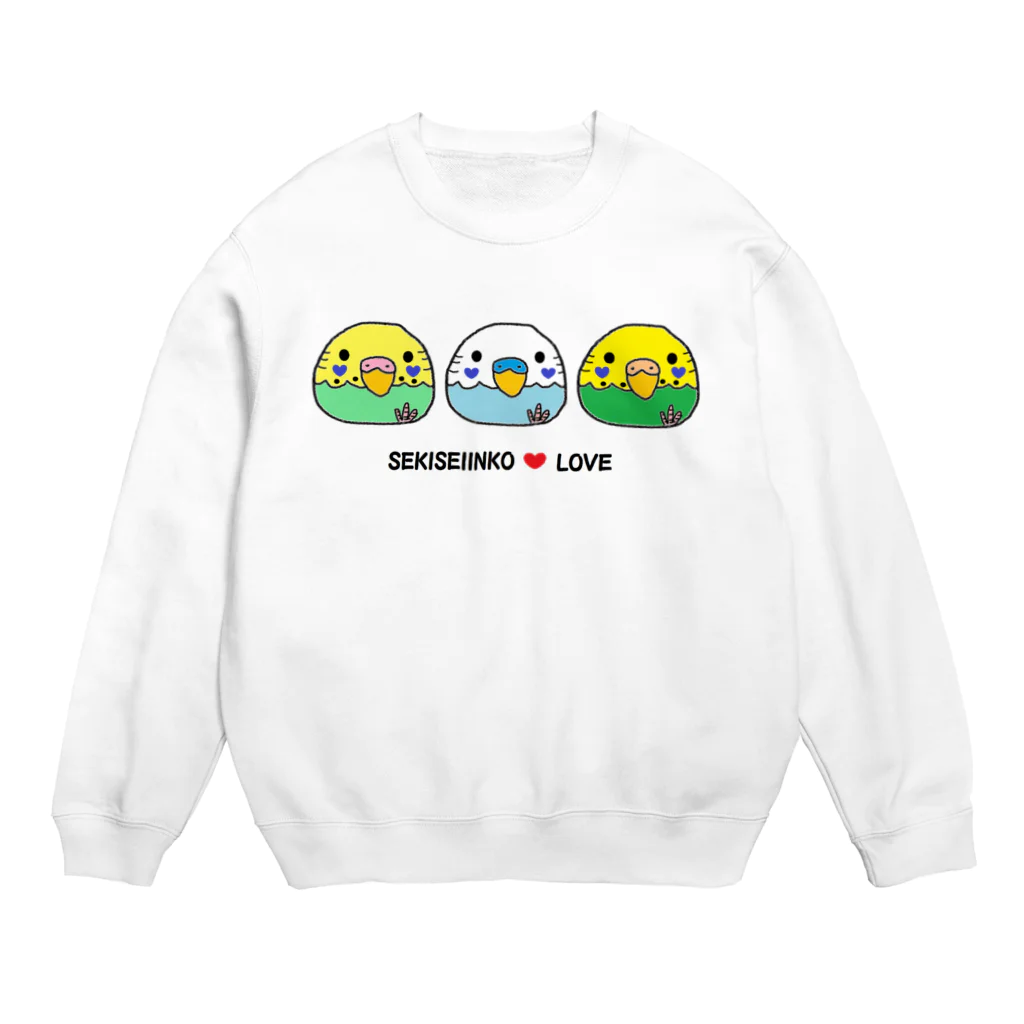 akink(ｱｷﾝｺ)のセキセイインコ三兄弟 Crew Neck Sweatshirt