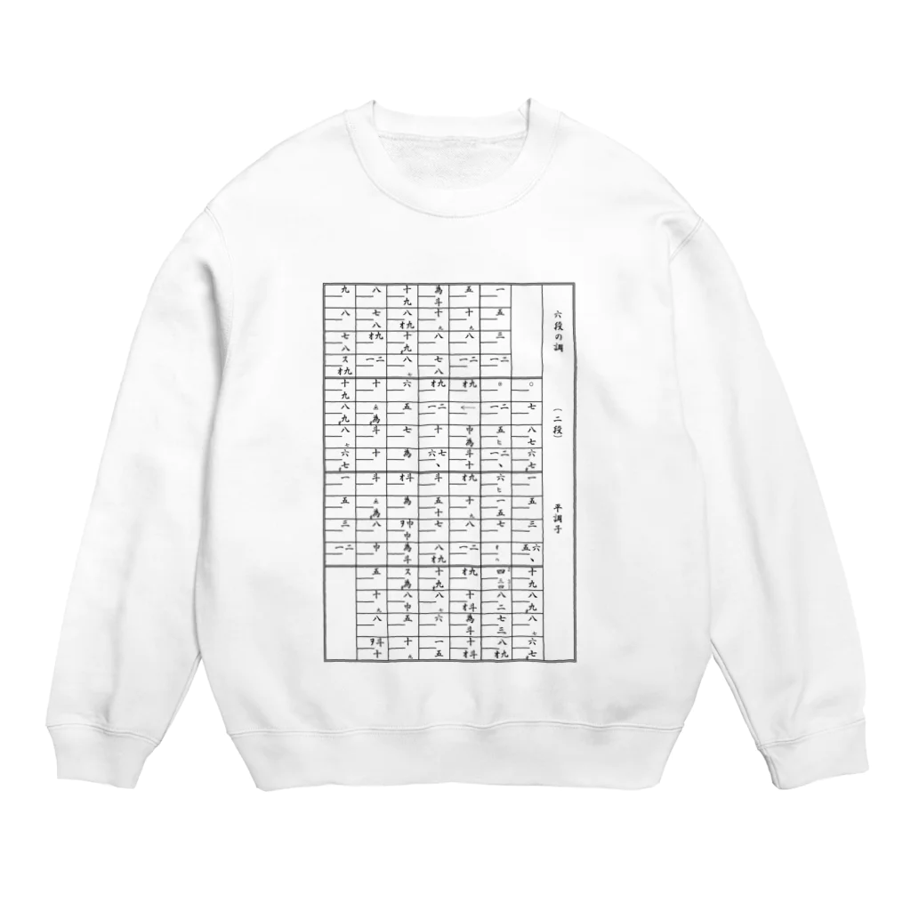 箏譜職人 織姫の六段の調(二段) Crew Neck Sweatshirt