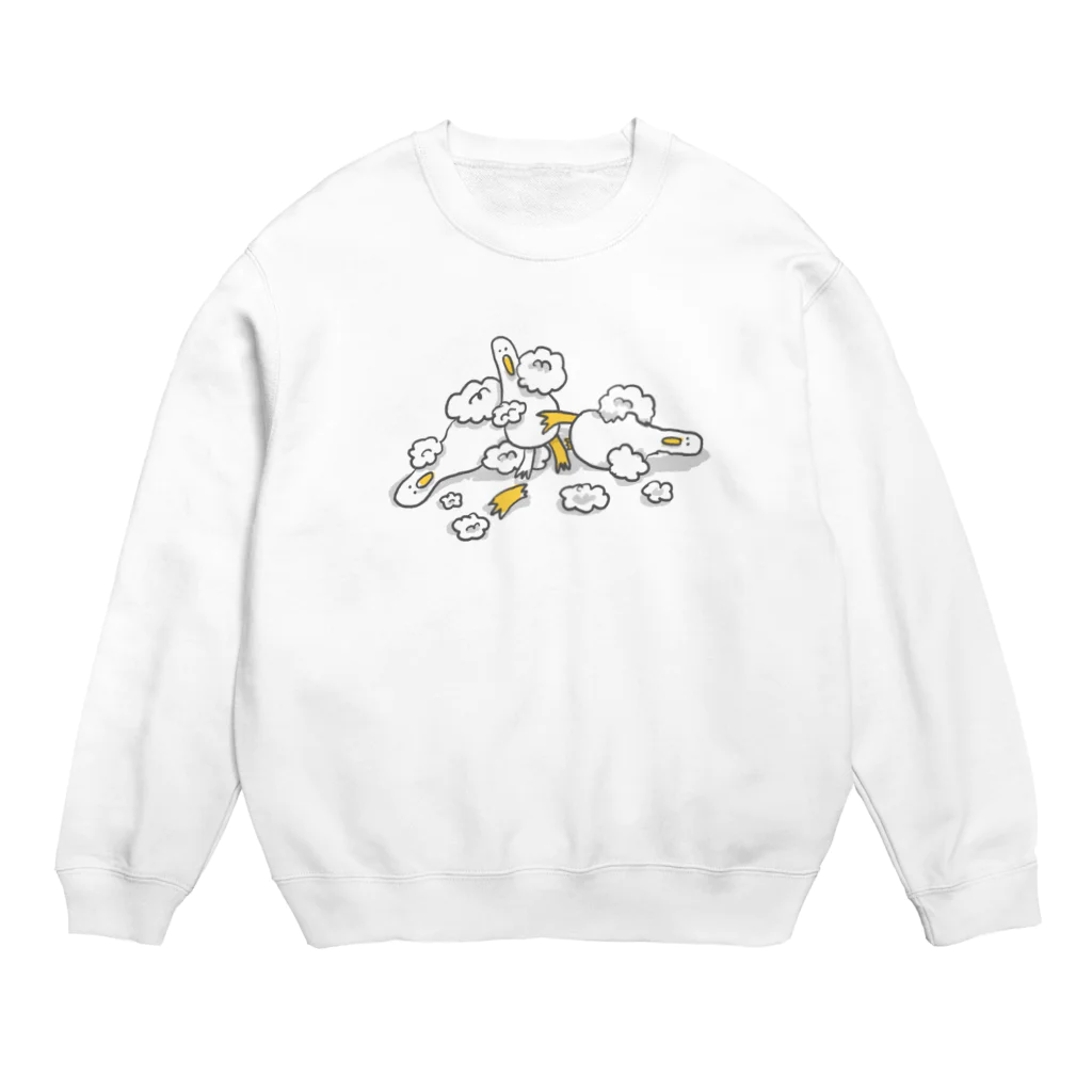 鳥若麻呂の破壊された鳥形 Crew Neck Sweatshirt