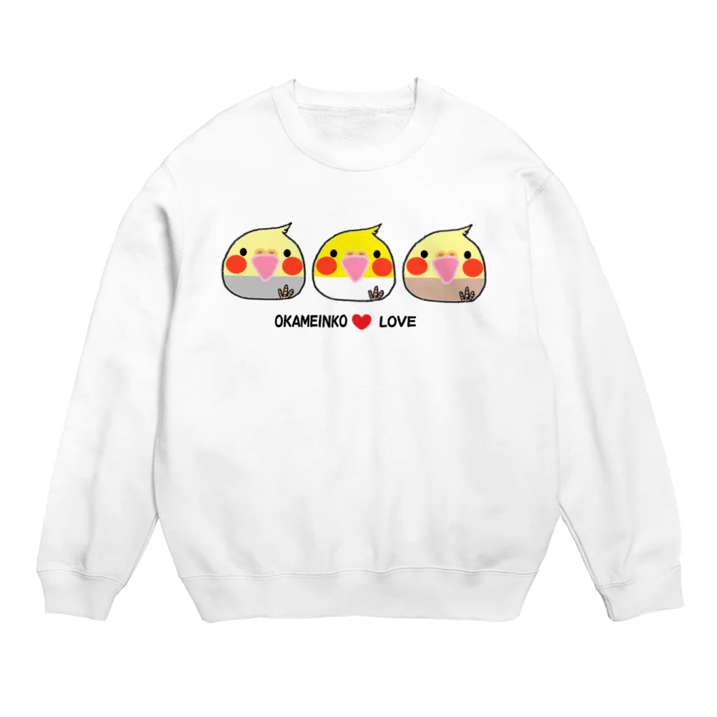 akink(ｱｷﾝｺ)のオカメインコ　三兄弟 Crew Neck Sweatshirt