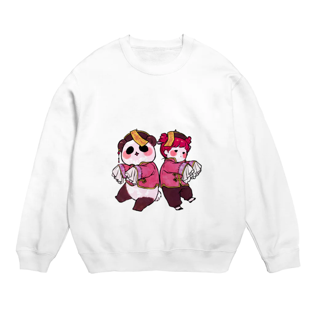 こけしのパンダキョンシーツインズ Crew Neck Sweatshirt