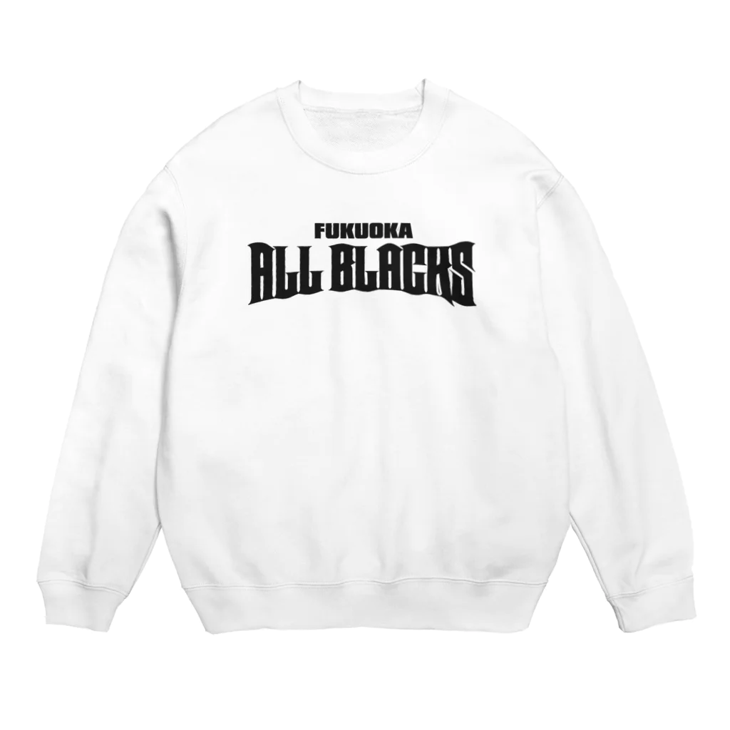 福岡オールブラックスのチームロゴ（黒） Crew Neck Sweatshirt