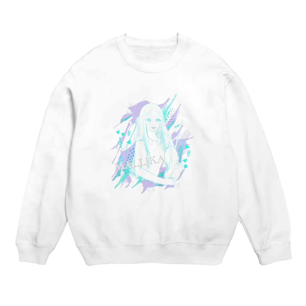 MALLIKA-ヴァイオリンと歌うSHOP-のMALLIKAオリジナルイラスト Crew Neck Sweatshirt