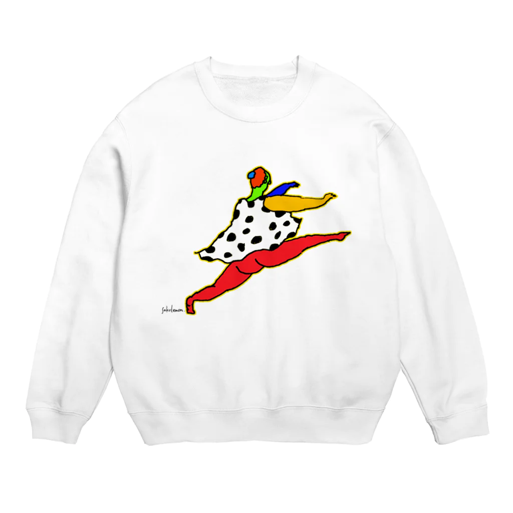  むきむき   地球生活のしーいずだんさー Crew Neck Sweatshirt