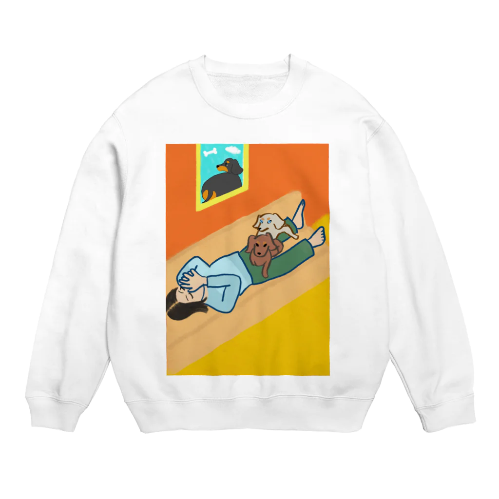 天然記念物のイヌたちとのんびり Crew Neck Sweatshirt