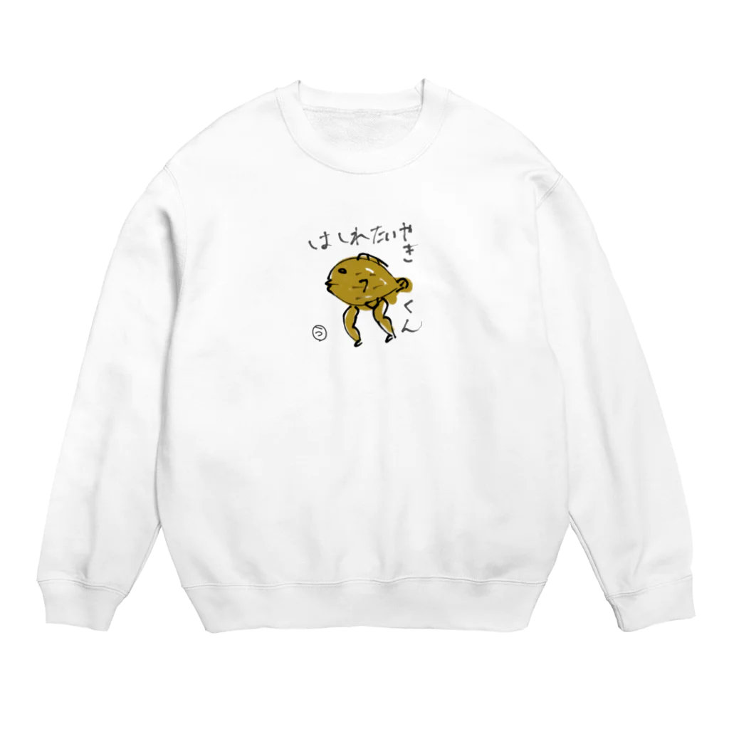 晴雛 : )のはしれたいやきくん Crew Neck Sweatshirt